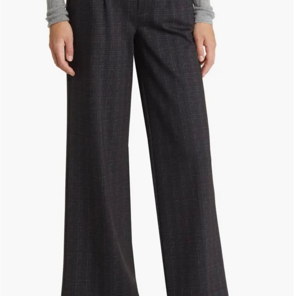 Wit & Wisdom Ab Solution Women's Black Plaid Wide-Leg Pants 10, EUC, worn 2-3x